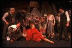 Tammy Grimes (C), Wanda Richert (4L), Jerry Orbach (2L) and Joseph Bova (2R) in a scene from the Broadway production of the musical "42nd Street." (New York)