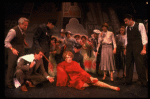 Tammy Grimes (C), Wanda Richert (4L), Jerry Orbach (2L) and Joseph Bova (2R) in a scene from the Broadway production of the musical "42nd Street." (New York)