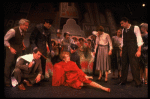 Tammy Grimes (C), Wanda Richert (4L), Jerry Orbach (2L) and Joseph Bova (2R) in a scene from the Broadway production of the musical "42nd Street." (New York)