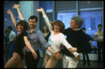 Wanda Richert, Lee Roy Reams, Karen Pruczik and Gower Champion during a rehearsal for the Broadway production of the musical "42nd Street." (New York)