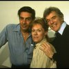 Director Gower Champion (R) w. actors Jerry Orbach (L) and Tammy Grimes (C) during a rehearsal for the Broadway production of the musical "42nd Street." (New York)