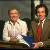 L-R) Bookwriters Michael Stewart and Mark Bramble during a rehearsal for the Broadway musical "42nd Street." (New York)