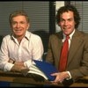 L-R) Bookwriters Michael Stewart and Mark Bramble during a rehearsal for the Broadway musical "42nd Street." (New York)