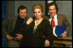 L-R) Actors Joseph Bova and Carole Cook w. bookwriter Mark Bramble during a rehearsal for the Broadway musical "42nd Street." (New York)