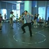 Lee Roy Reams (C) w. dancers during a rehearsal for the Broadway musical "42nd Street." (New York)