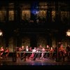 L-R) David Carroll, Michael Jeter and cast performing "We'll Take A Glass Together" in a scene from the Broadway production of the musical "Grand Hotel." (New York)