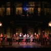 L-R) David Carroll, Michael Jeter and cast performing "We'll Take A Glass Together" in a scene from the Broadway production of the musical "Grand Hotel." (New York)