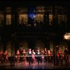 L-R) David Carroll, Michael Jeter and cast performing "We'll Take A Glass Together" in a scene from the Broadway production of the musical "Grand Hotel." (New York)