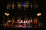 L-R) David Carroll, Michael Jeter and cast performing "We'll Take A Glass Together" in a scene from the Broadway production of the musical "Grand Hotel." (New York)