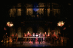 L-R) David Carroll, Michael Jeter and cast performing "We'll Take A Glass Together" in a scene from the Broadway production of the musical "Grand Hotel." (New York)
