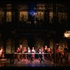 L-R) David Carroll, Michael Jeter and cast performing "We'll Take A Glass Together" in a scene from the Broadway production of the musical "Grand Hotel." (New York)