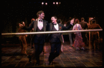 L-R) David Carroll, Michael Jeter and cast performing "We'll Take A Glass Together" in a scene from the Broadway production of the musical "Grand Hotel." (New York)