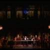 L-R) David Carroll, Michael Jeter and cast performing "We'll Take A Glass Together" in a scene from the Broadway production of the musical "Grand Hotel." (New York)