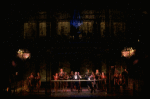 L-R) David Carroll, Michael Jeter and cast performing "We'll Take A Glass Together" in a scene from the Broadway production of the musical "Grand Hotel." (New York)