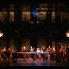 L-R) David Carroll, Michael Jeter and cast performing "We'll Take A Glass Together" in a scene from the Broadway production of the musical "Grand Hotel." (New York)