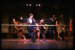 L-R) David Carroll, Michael Jeter and cast performing "We'll Take A Glass Together" in a scene from the Broadway production of the musical "Grand Hotel." (New York)