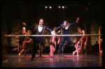 L-R) David Carroll, Michael Jeter and cast performing "We'll Take A Glass Together" in a scene from the Broadway production of the musical "Grand Hotel." (New York)