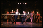 L-R) David Carroll, Michael Jeter and cast performing "We'll Take A Glass Together" in a scene from the Broadway production of the musical "Grand Hotel." (New York)