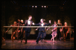 L-R) David Carroll, Michael Jeter and cast performing "We'll Take A Glass Together" in a scene from the Broadway production of the musical "Grand Hotel." (New York)