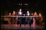 L-R) David Carroll, Michael Jeter and cast performing "We'll Take A Glass Together" in a scene from the Broadway production of the musical "Grand Hotel." (New York)