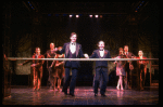 L-R) David Carroll, Michael Jeter and cast performing "We'll Take A Glass Together" in a scene from the Broadway production of the musical "Grand Hotel." (New York)