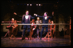 L-R) David Carroll, Michael Jeter and cast performing "We'll Take A Glass Together" in a scene from the Broadway production of the musical "Grand Hotel." (New York)