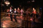 L-R) David Carroll, Michael Jeter and cast performing "We'll Take A Glass Together" in a scene from the Broadway production of the musical "Grand Hotel." (New York)