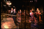 L-R) David Carroll, Michael Jeter and cast performing "We'll Take A Glass Together" in a scene from the Broadway production of the musical "Grand Hotel." (New York)