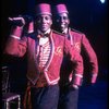 L-R) David Jackson and Danny Strayhorn as the Jimmys in a scene from the Broadway production of the musical "Grand Hotel." (New York)
