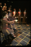 Scullery workers, bellboys and telephone operators in a scene from the Broadway production of the musical "Grand Hotel." (New York)