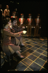 Scullery workers, bellboys and telephone operators in a scene from the Broadway production of the musical "Grand Hotel." (New York)