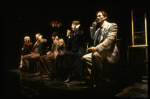 Actors J. Krakowski, T. Jerome, M. Jeter, K. Akers and D. Carroll on the phone in a scene from the Broadway production of the musical "Grand Hotel." (New York)