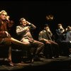 Actors J. Krakowski, T. Jerome, M. Jeter, K. Akers and D. Carroll on the phone in a scene from the Broadway production of the musical "Grand Hotel." (New York)