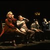 Actors J. Krakowski, T. Jerome, M. Jeter, K. Akers and D. Carroll on the phone in a scene from the Broadway production of the musical "Grand Hotel." (New York)