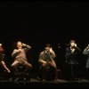 Actors J. Krakowski, T. Jerome, M. Jeter, K. Akers and D. Carroll on the phone in a scene from the Broadway production of the musical "Grand Hotel." (New York)