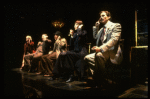 Actors J. Krakowski, T. Jerome, M. Jeter, K. Akers and D. Carroll on the phone in a scene from the Broadway production of the musical "Grand Hotel." (New York)