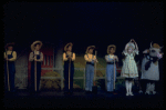 Maureen Moore, Caroline the Cow and dancers performing in a scene from the Broadway revival of the musical "Gypsy." (New York)