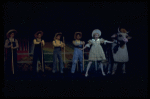 Maureen Moore, Caroline the Cow and dancers performing in a scene from the Broadway revival of the musical "Gypsy." (New York)