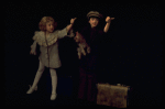 L-R) Bonnie Langford and Lisa Peluso hitchhiking in a scene from the Broadway revival of the musical "Gypsy." (New York)