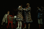 L-R) Rex Robbins, Maureen Moore, Angela Lansbury and Zan Charisse (in blanket coats) in a scene from the Broadway revival of the musical "Gypsy." (New York)