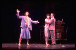 C-R) Crista Moore & Jonathan Hadary cowering while Tyne Daly sings "Everything's Coming Up Roses" in a scene from the Broadway revival of the musical "Gypsy." (New York)