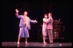 C-R) Crista Moore & Jonathan Hadary cowering while Tyne Daly sings "Everything's Coming Up Roses" in a scene from the Broadway revival of the musical "Gypsy." (New York)