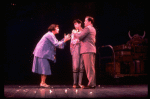 C-R) Crista Moore & Jonathan Hadary cowering while Tyne Daly sings "Everything's Coming Up Roses" in a scene from the Broadway revival of the musical "Gypsy." (New York)