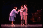 C-R) Crista Moore & Jonathan Hadary cowering while Tyne Daly sings "Everything's Coming Up Roses" in a scene from the Broadway revival of the musical "Gypsy." (New York)