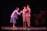 C-R) Crista Moore & Jonathan Hadary cowering while Tyne Daly sings "Everything's Coming Up Roses" in a scene from the Broadway revival of the musical "Gypsy." (New York)