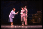 C-R) Crista Moore & Jonathan Hadary cowering while Tyne Daly sings "Everything's Coming Up Roses" in a scene from the Broadway revival of the musical "Gypsy." (New York)