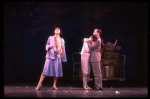 C-R) Crista Moore & Jonathan Hadary cowering while Tyne Daly sings "Everything's Coming Up Roses" in a scene from the Broadway revival of the musical "Gypsy." (New York)