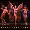 L-R) Jana Robbins, Barbara Erwin and Anna McNeely performing "You Gotta Have A Gimmick" in a scene from the Broadway revival of the musical "Gypsy." (New York)