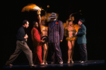 C) Choreographer Christopher Chadman working w. cast of the Broadway revival of the musical "Guys And Dolls." (New York)