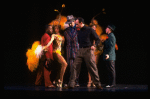 C) Choreographer Christopher Chadman working w. cast of the Broadway revival of the musical "Guys And Dolls." (New York)